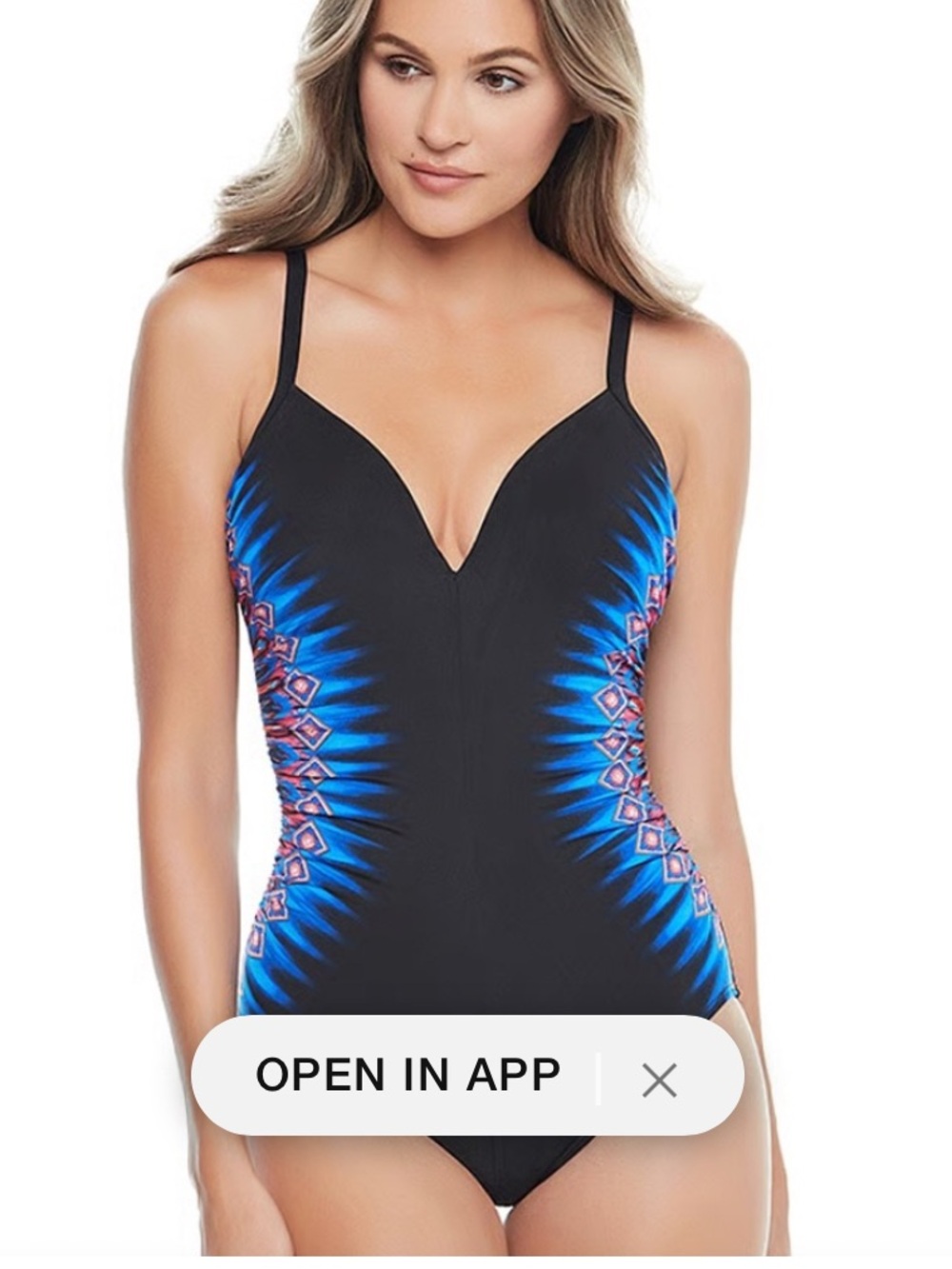 Miraclesuit temptation Black One-Piece underwire deep plunge Swimsuit size 16